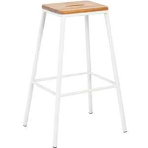 Bílá dřevěná barová židle Somcasa Alvin 77 cm