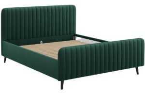 Zelená látková dvoulůžková postel MICADONI Lily 140 x 200 cm