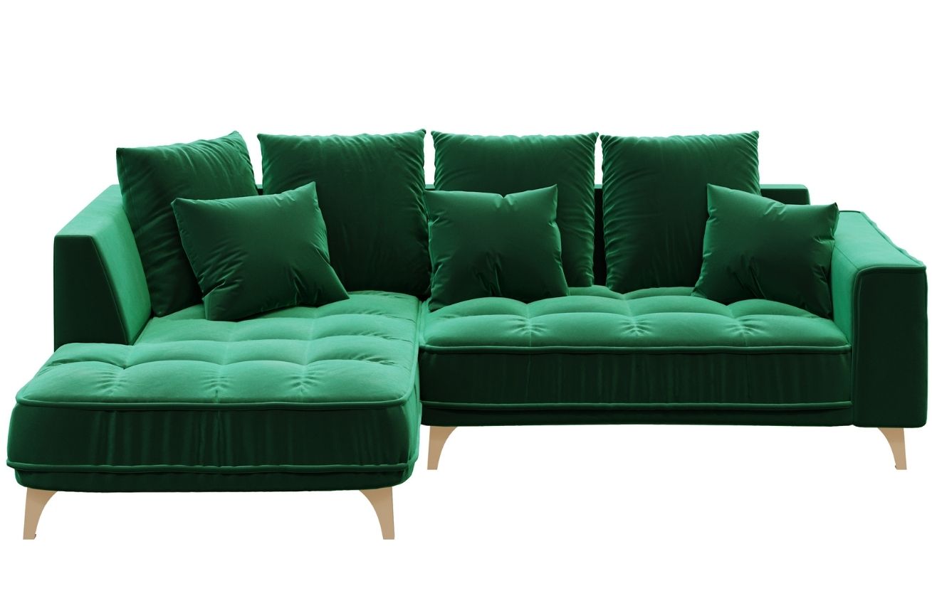 Devichy Sametová rohová pohovka Chloe 256 cm