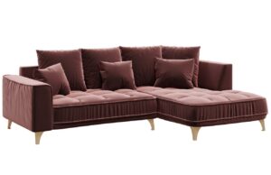 Devichy Sametová rohová pohovka Chloe 256 cm