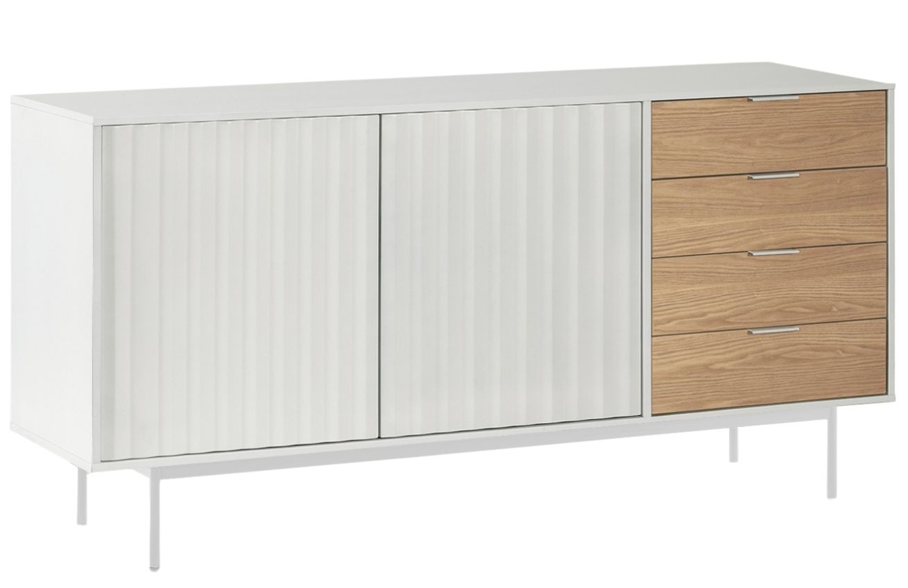 Bílá lakovaná komoda Teulat Sierra 159.2 x 47 cm