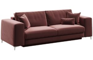 Devichy Sametová rozkládací pohovka Rothe 256 cm