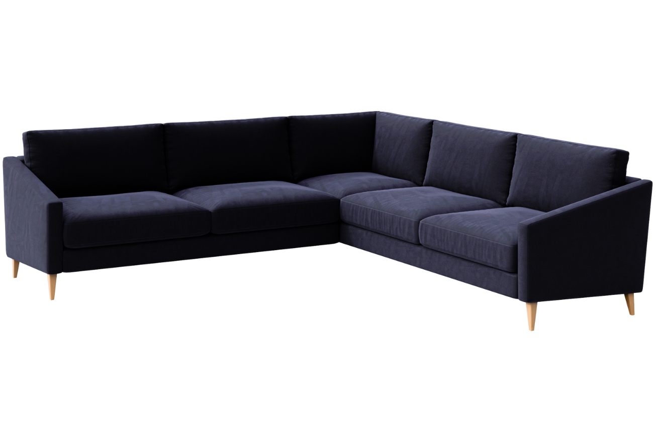 Ame Yens Sametová rohová pohovka Karoto 253 cm