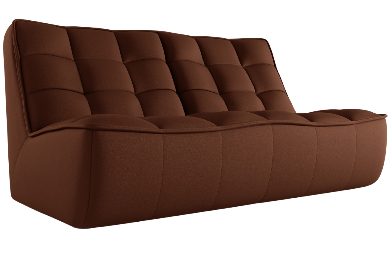 Maison Heritage Koňakově hnědá kožená pohovka Moni 163 cm
