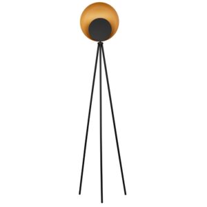 Nova Luce Černo-zlatá kovová stojací LED lampa Kitro 151 cm