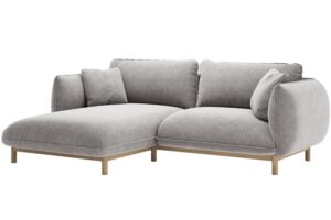 Micadoni Světle šedá rohová pohovka Ada 214 cm