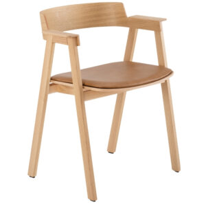 Gazzda Hnědá kožená jídelní židle Flip