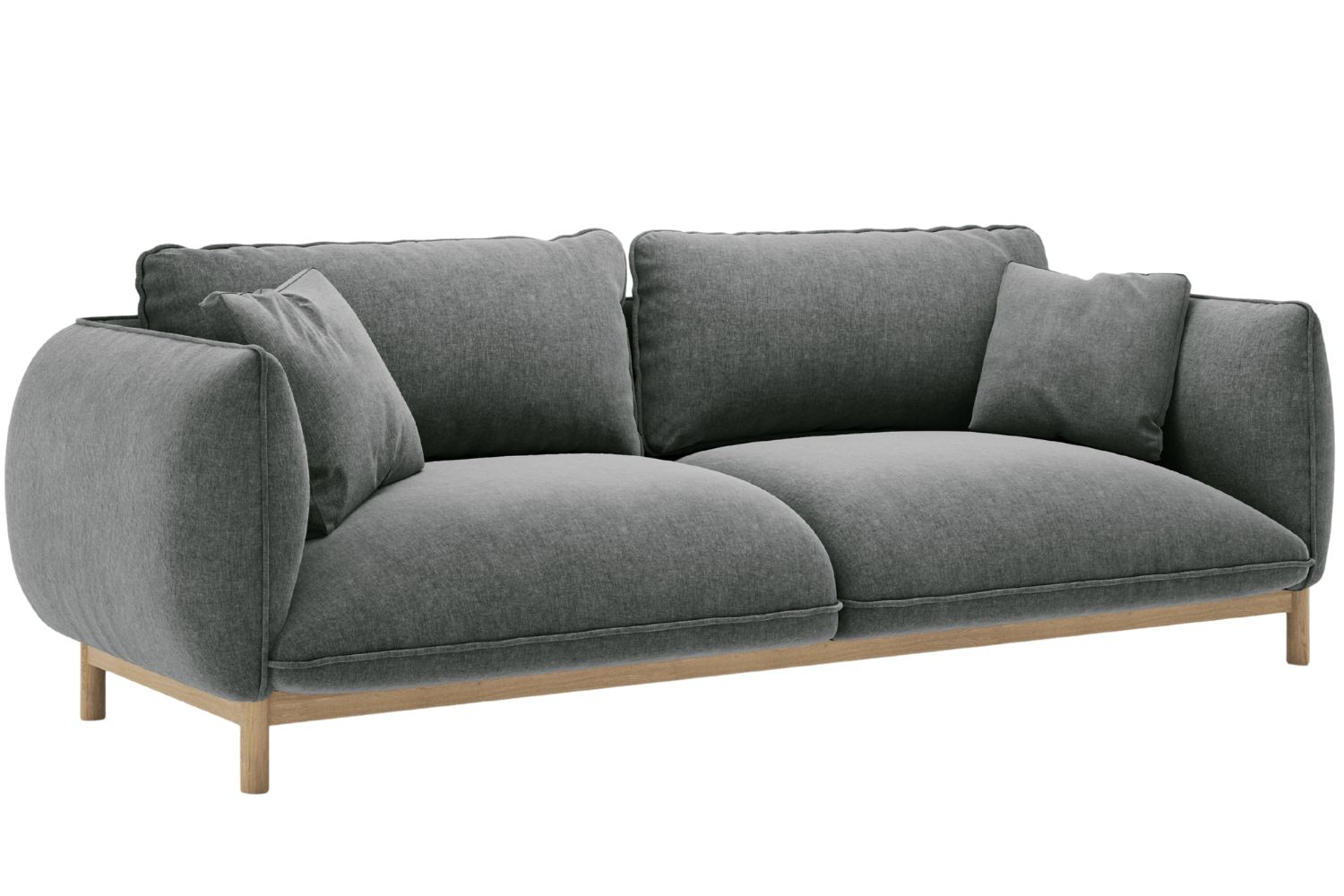 Micadoni Tmavě šedá trojmístná pohovka Ada 208 cm