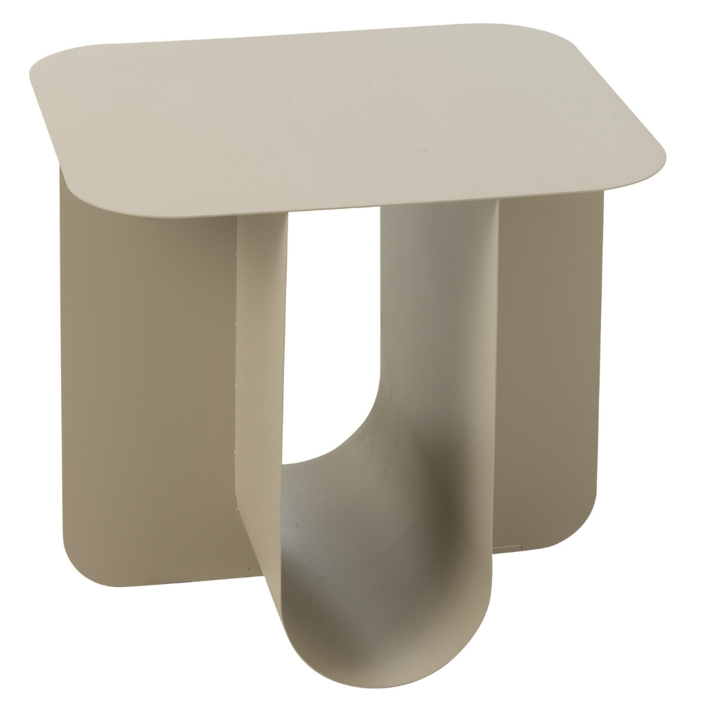 J-line Béžový kovový odkládací stolek Ferra 43
