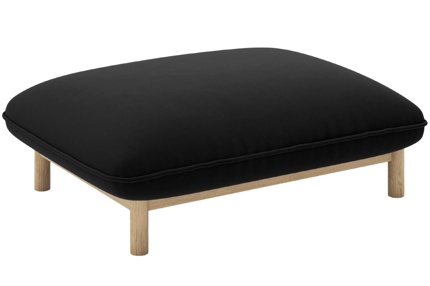 Micadoni Černá sametová podnožka Ada 95 x 65 cm