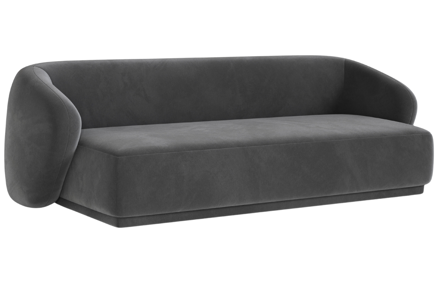 Maison Heritage Tmavě šedá sametová trojmístná pohovka Jane 220 cm