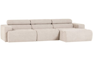 WOOOD Krémově bílá bouclé rohová pohovka Novi 300 cm
