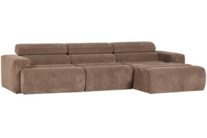 WOOOD Světle hnědá manšestrová rohová pohovka Novi 300 cm