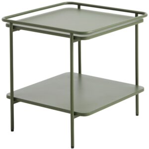 Unique Furniture Olivově zelený kovový odkládací stolek Yuba 45 x 45 cm