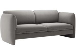 Micadoni Tmavě šedá sametová trojmístná pohovka Georgia 204 cm