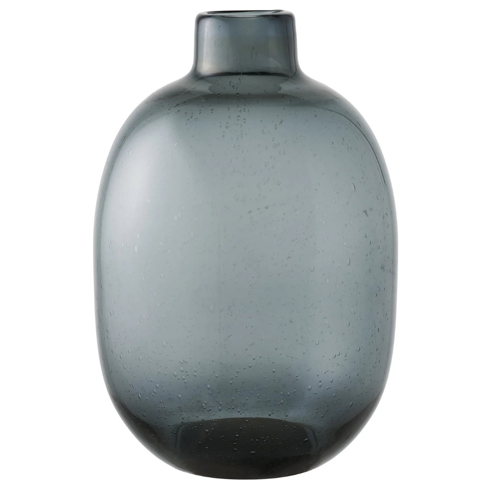 Nordic Living Kouřově černá skleněná váza Marrie 35 cm