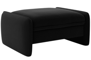 Micadoni Černá sametová podnožka Georgia 95 x 70 cm