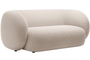 Micadoni Béžová sametová dvoumístná pohovka Kate 183 cm