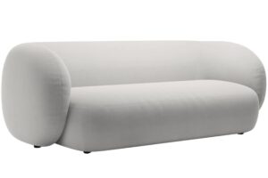 Micadoni Světle šedá sametová trojmístná pohovka Kate 213 cm