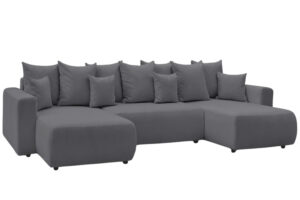 Bobochic Paris Tmavě šedá bouclé rohová rozkládací pohovka Envy 386 cm