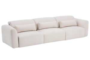 Kave Home Béžová pětimístná pohovka Lares 335 cm s elektrickým posuvem