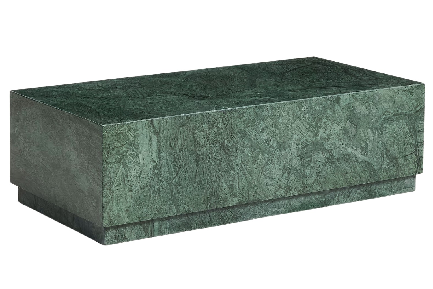 Kave Home Tmavě zelený mramorový konferenční stolek Sorein 100 x 50 cm