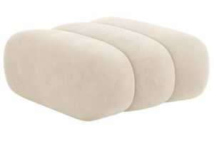 Cosmopolitan Design Světle béžová sametová podnožka Koge 95 x 95 cm