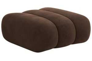 Cosmopolitan Design Hnědá sametová podnožka Koge 95 x 95 cm