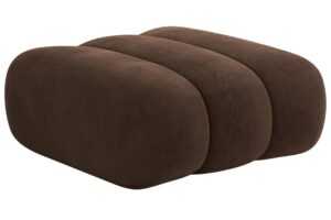 Cosmopolitan Design Hnědá sametová podnožka Koge 95 x 95 cm