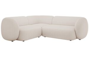 Micadoni Béžová bouclé rohová pohovka Kate 252 cm