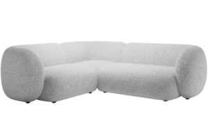 Micadoni Světle šedá rohová pohovka Kate 252 cm