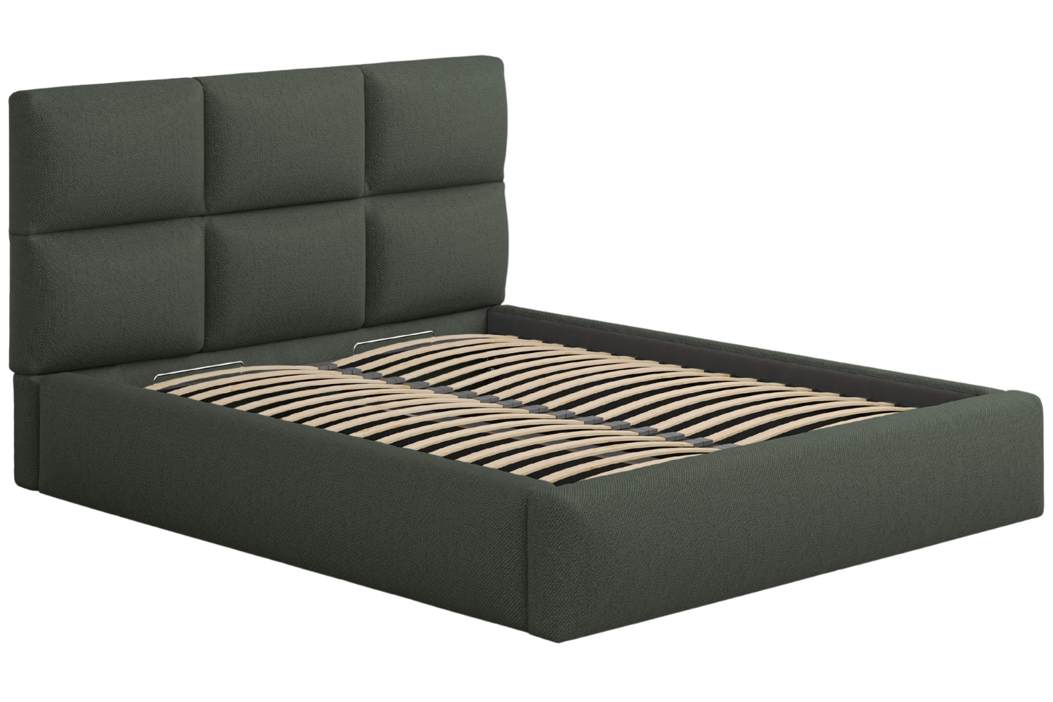 Windsor & Co Tmavě zelená dvoulůžková postel Libera 180 x 200 cm s úložným prostorem