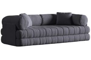 Cosmopolitan Design Tmavě šedá bouclé rozkládací pohovka Kemi 206 cm