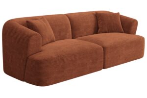 Cosmopolitan Design Terakotově oranžová manšestrová trojmístná pohovka Campi 220 cm