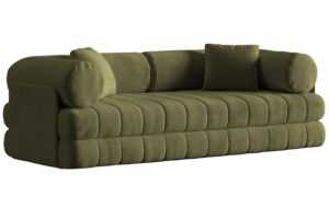 Cosmopolitan Design Zelená sametová rozkládací pohovka Kemi 206 cm