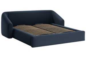 Cosmopolitan Design Modrá dvoulůžková postel Campi 160 x 200 cm s úložným prostorem