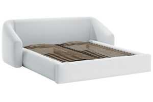 Cosmopolitan Design Světle šedá dvoulůžková postel Campi 160 x 200 cm s úložným prostorem