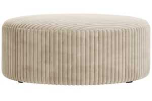 Micadoni Světle béžový manšestrový taburet Dia 90 cm