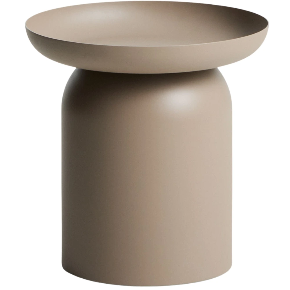 Kave Home Béžový kovový zahradní stolek Arcola Ø 45 cm