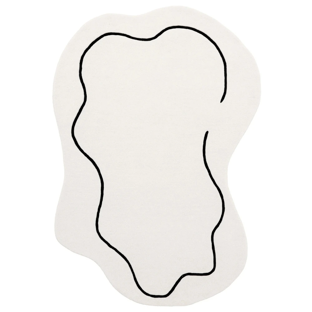 Fargotex Bílo-černý vlněný koberec Loop 160 x 230 cm