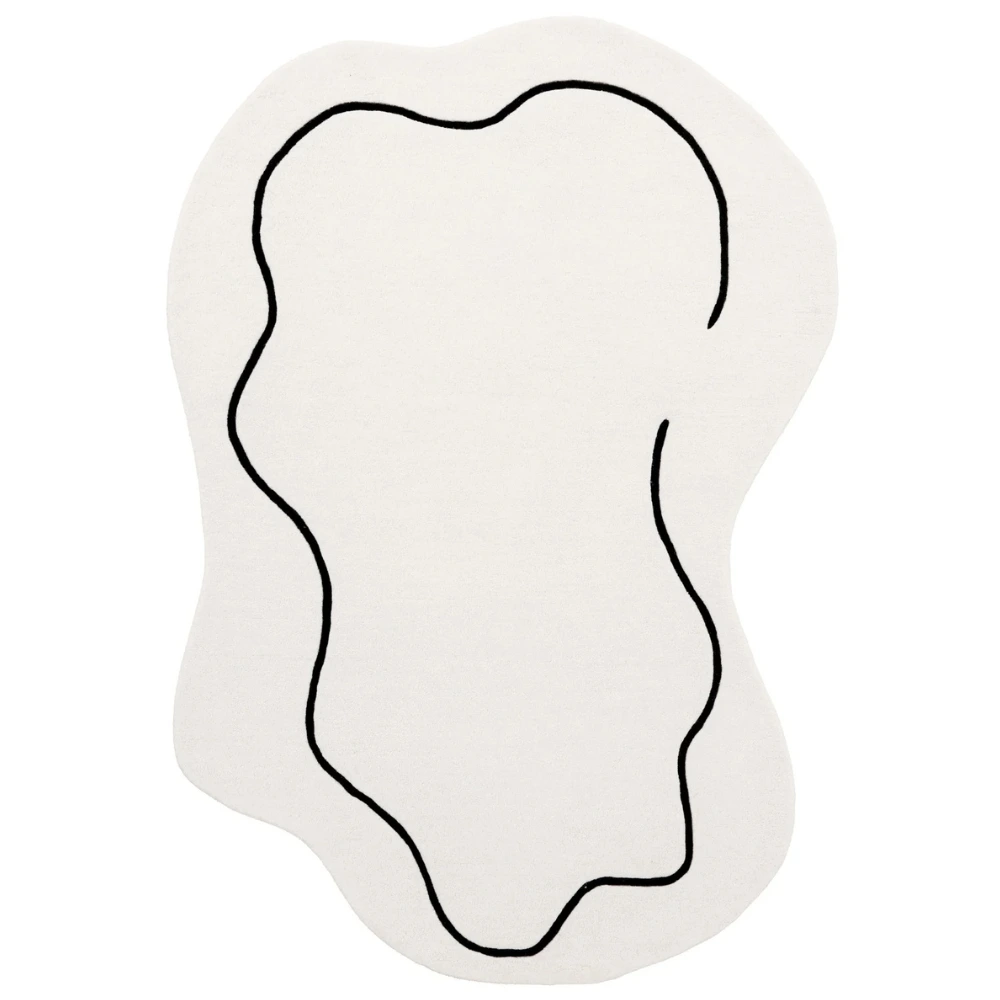 Fargotex Bílo-černý vlněný koberec Loop 200 x 300 cm