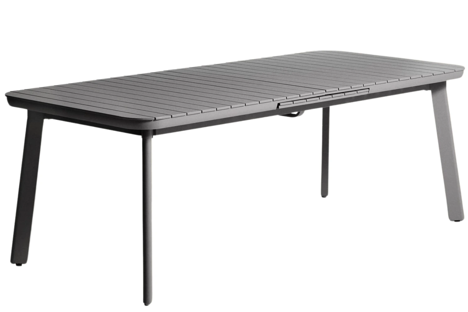 Kave Home Šedý kovový zahradní rozkládací stůl Izola 220/280 x 100 cm