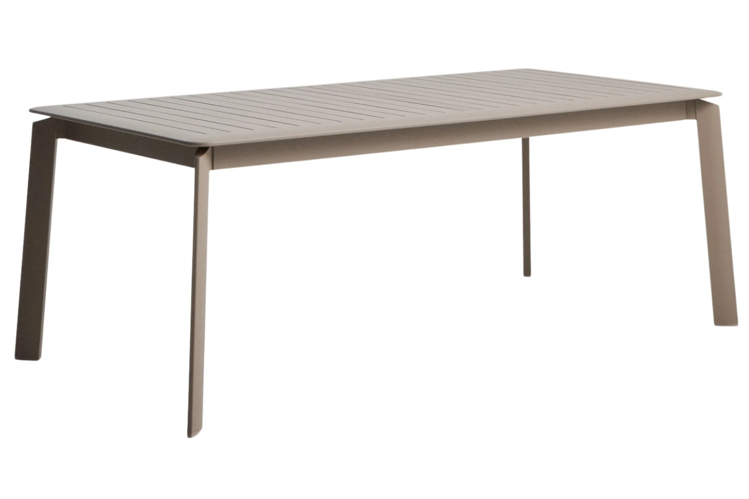 Kave Home Béžovošedý hliníkový rozkládací zahradní stůl Brela 205/287 x 100 cm