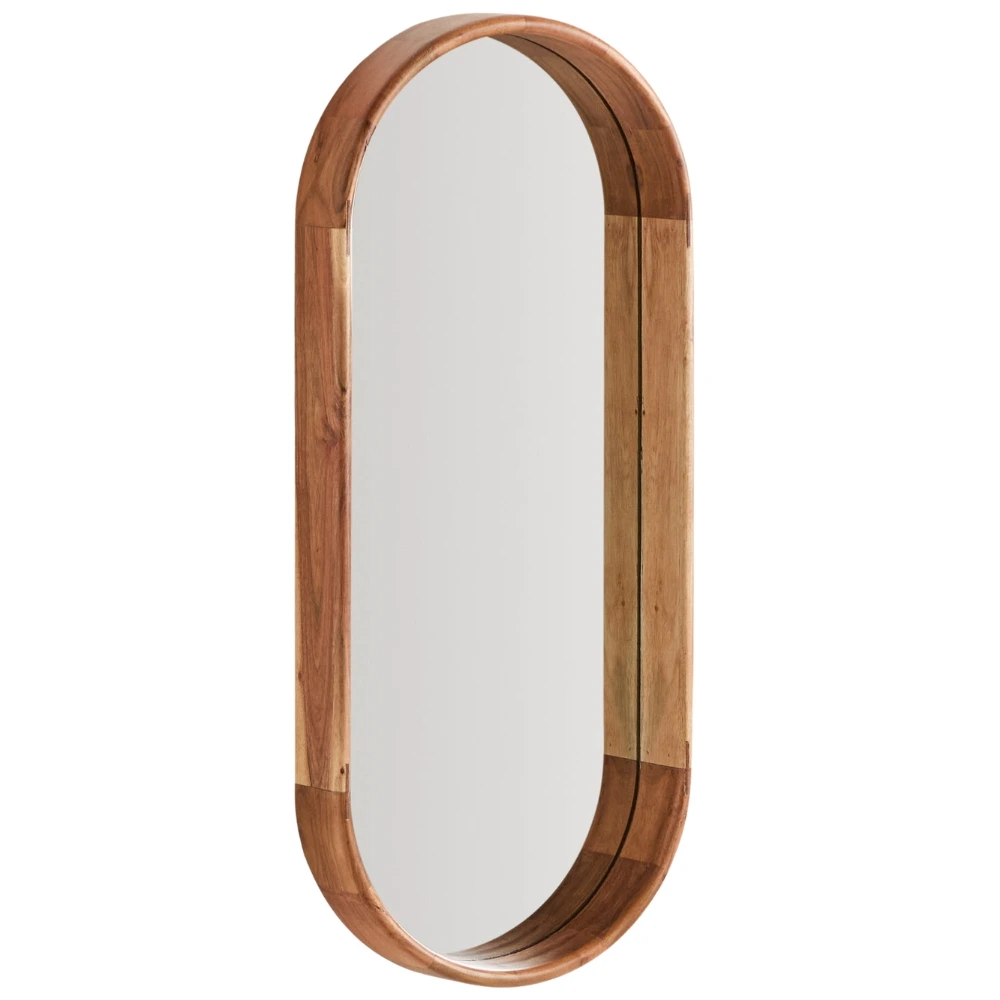 Kave Home Dřevěné závěsné zrcadlo Berale 76 x 33 cm