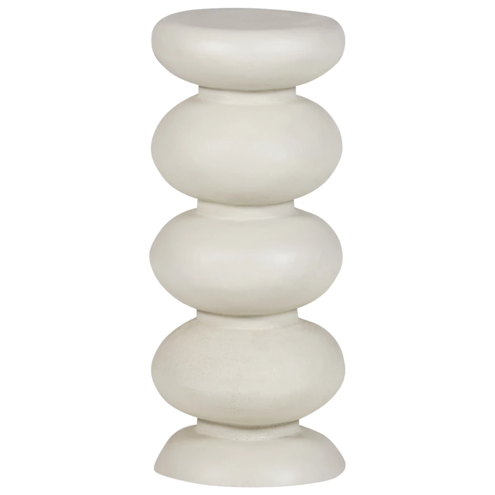 WOOOD Krémový kovový odkládací stolek Brilo ⌀ 29 cm