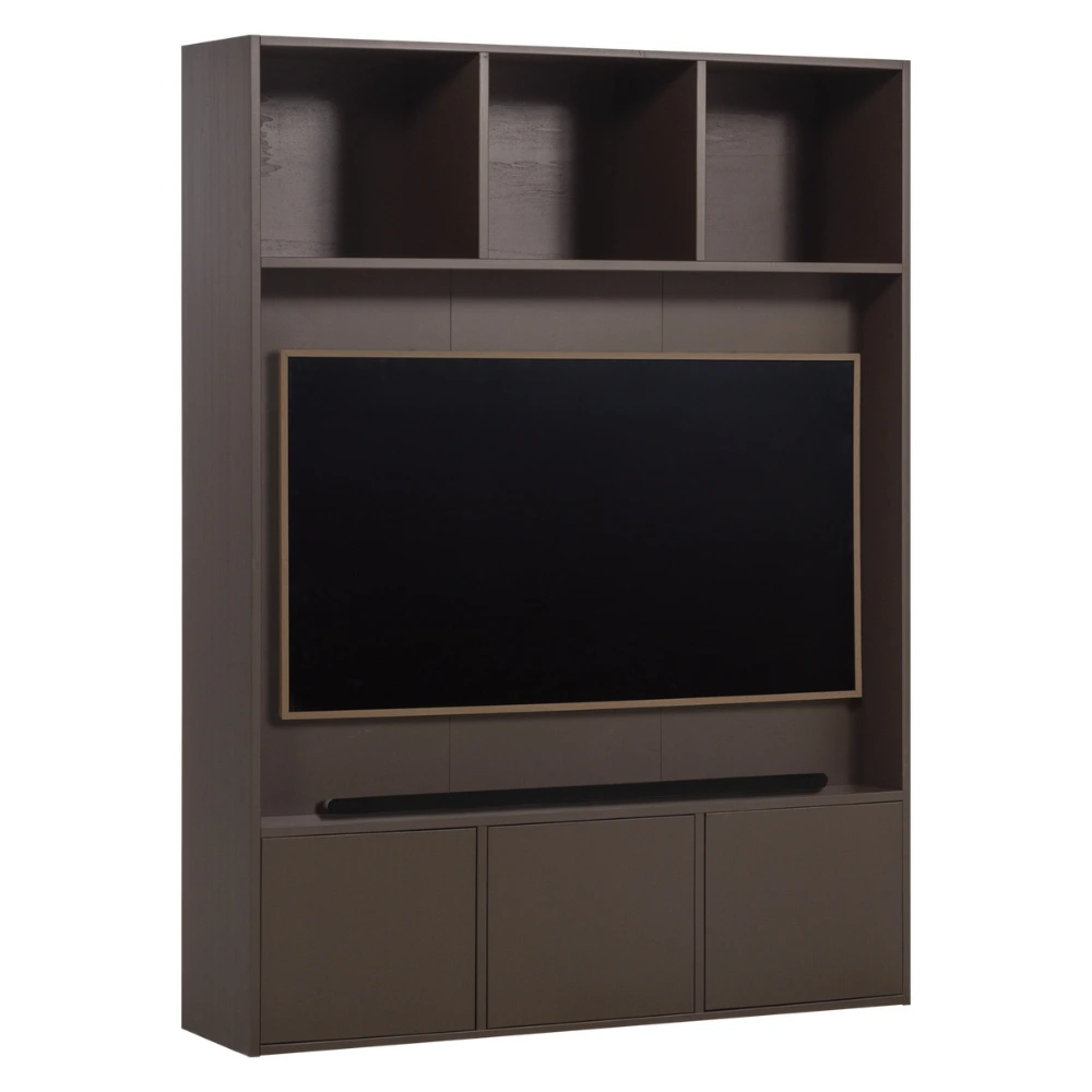 WOOOD Hnědá dřevěná TV stěna Meggy 215 x 160 cm