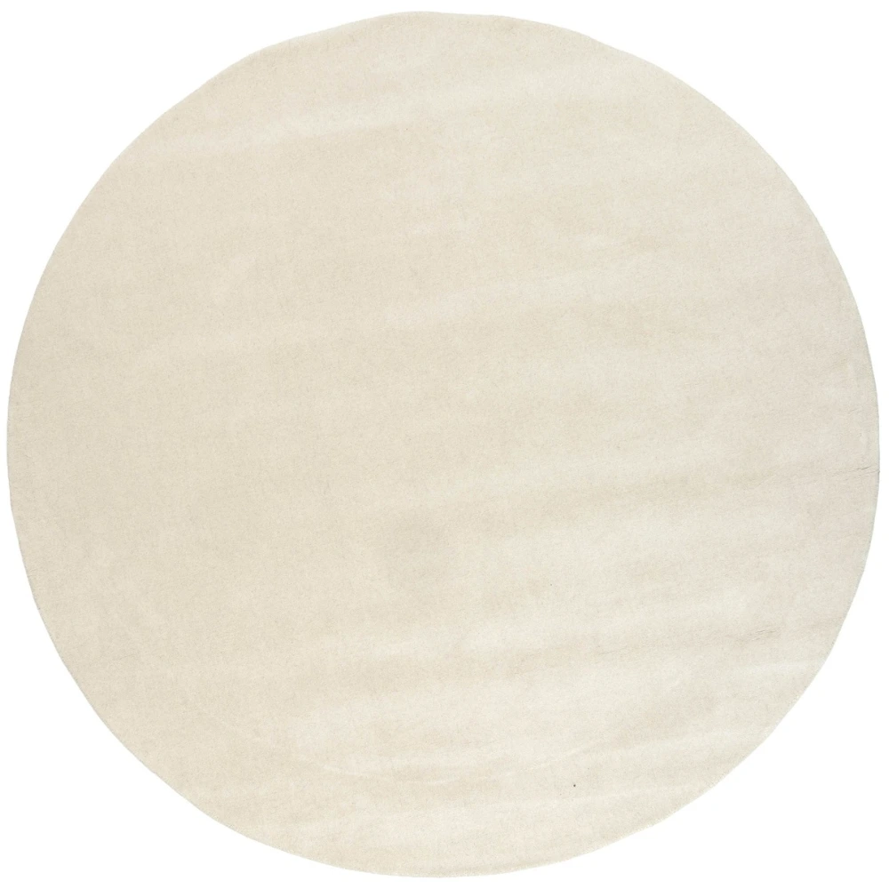 Fargotex Krémově bílý vlněný kulatý koberec Rio 200 cm
