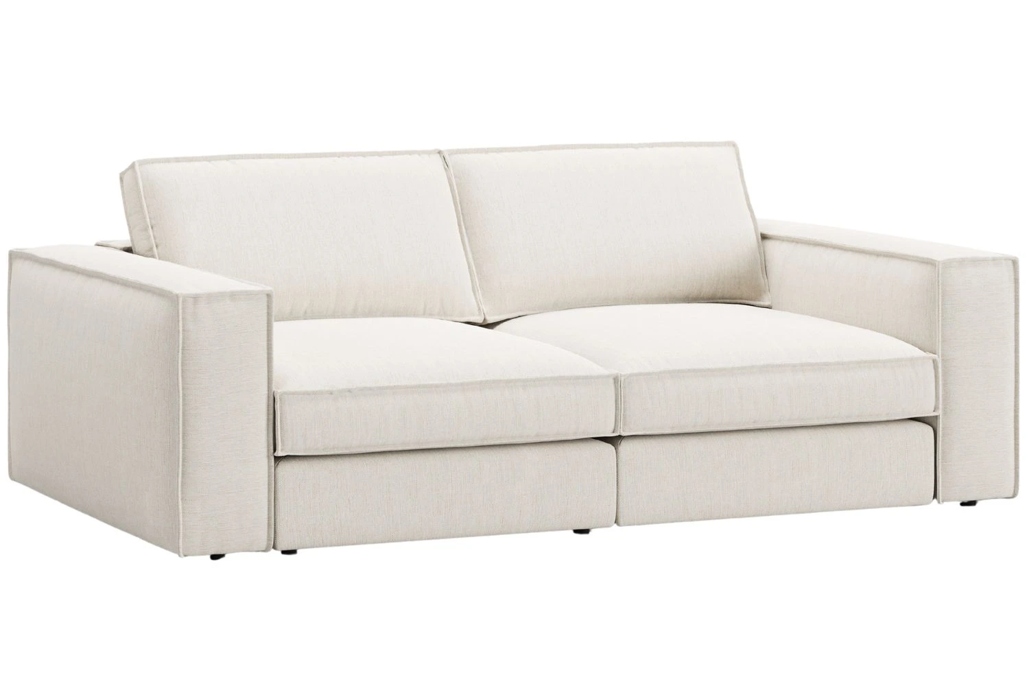 Micadoni Bílá trojmístná pohovka Pola 236 cm