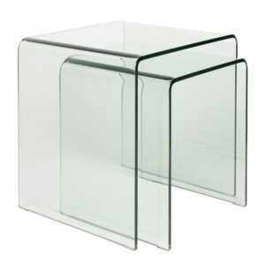 Dutchbone Set dvou skleněných odkládacích stolků VETRO 45 x 40 cm