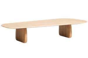 Kave Home Béžový travertinový konferenční stolek Pirita 147 x 65 cm